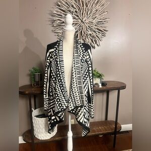 Aztec print open front‎ cardigan sweater